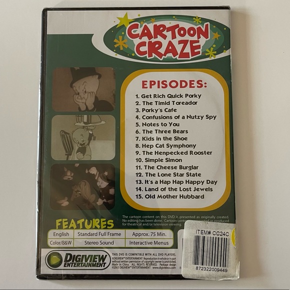 Cartoon Craze Porky Pig: Get Rich Quick Porky DVD New Old Stock - Picture 2 of 2